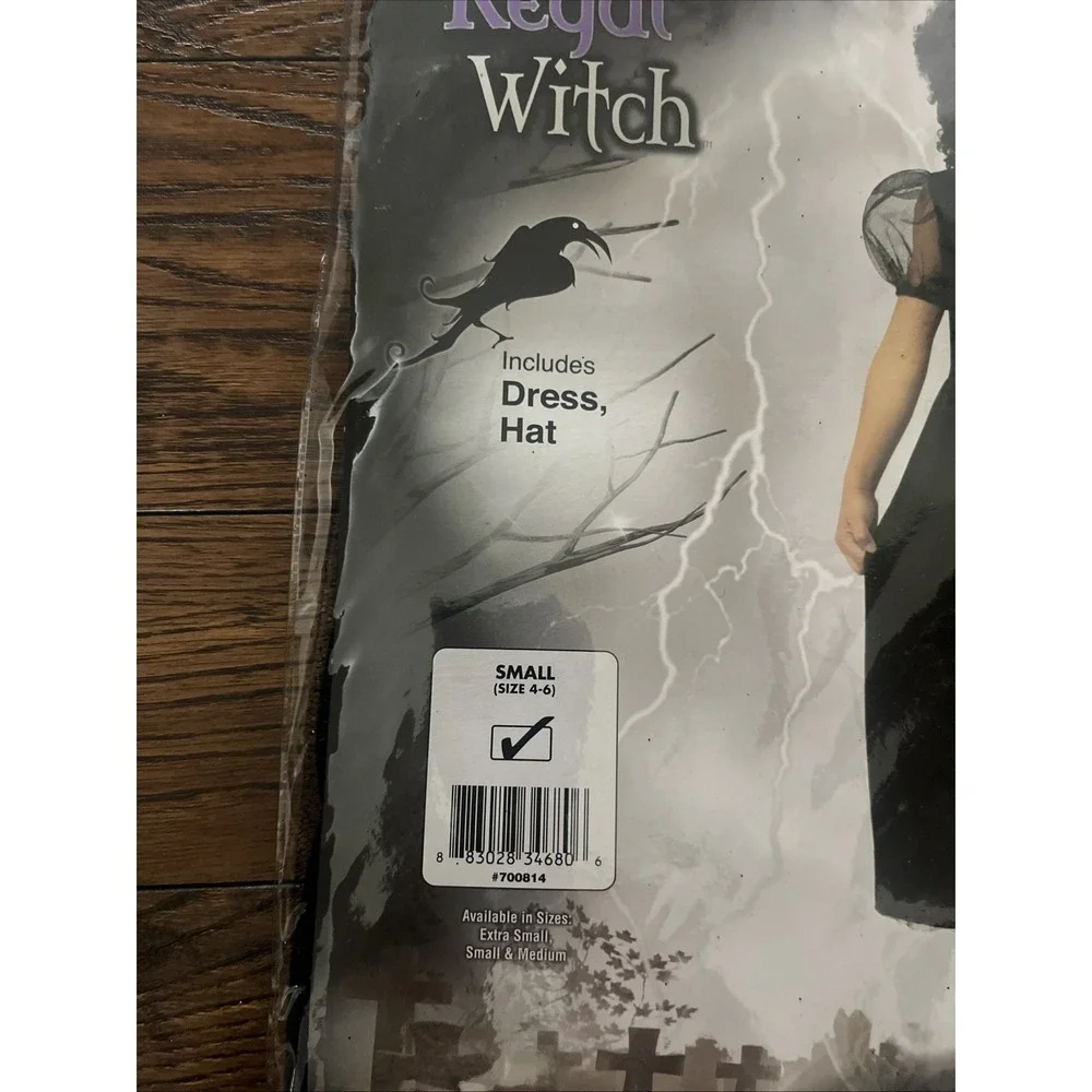 Rubie's Witches & Wizards Regal Witch Child Costume Sm (4-6) Dress & Hat toddler